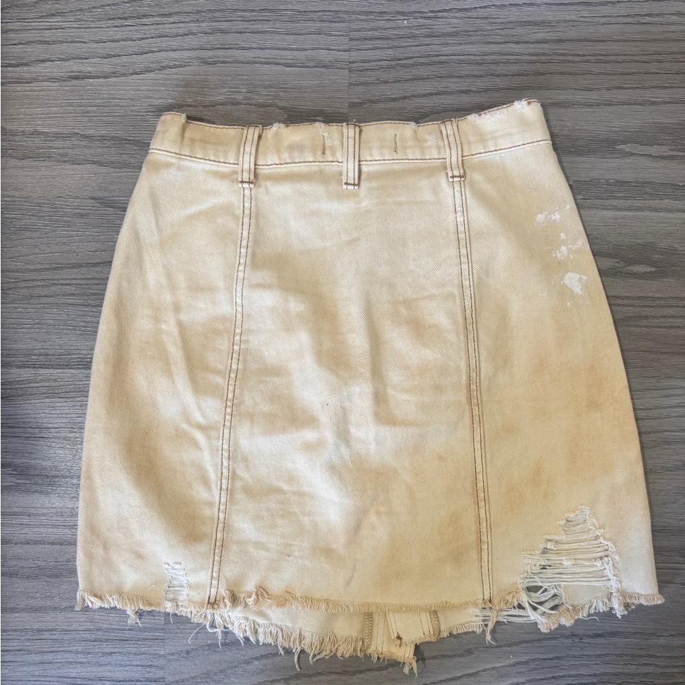We The Free Tan Distressed Skirt Size 26 - Picture 3 of 3